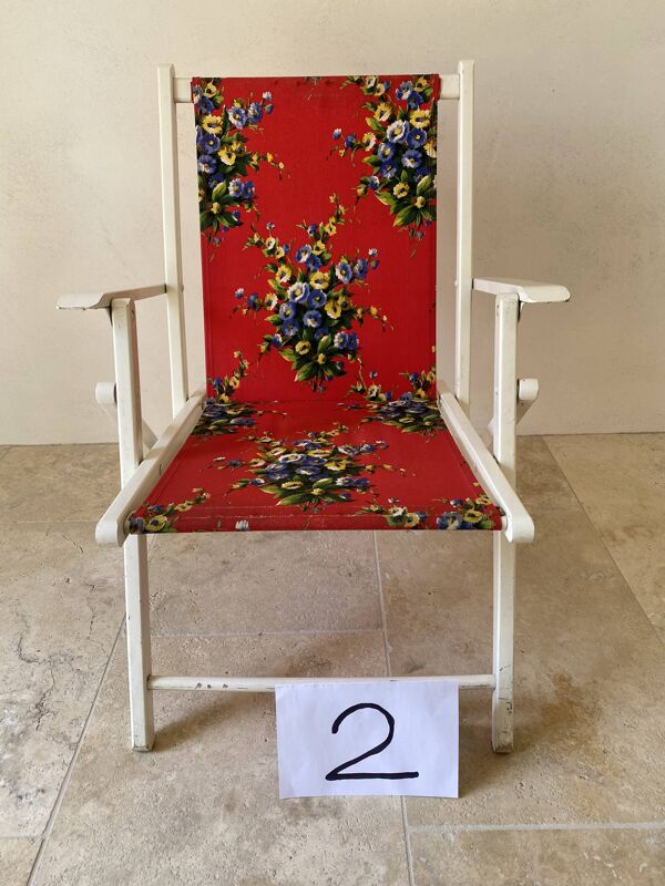 4 fauteuils jardin vintage années 70 toile fleurie d’origine