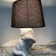 Vintage ceramic enamel cat lamp from the 1970s.
