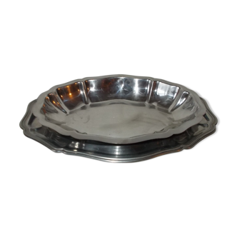 Lot de 2 plats ovales en inox