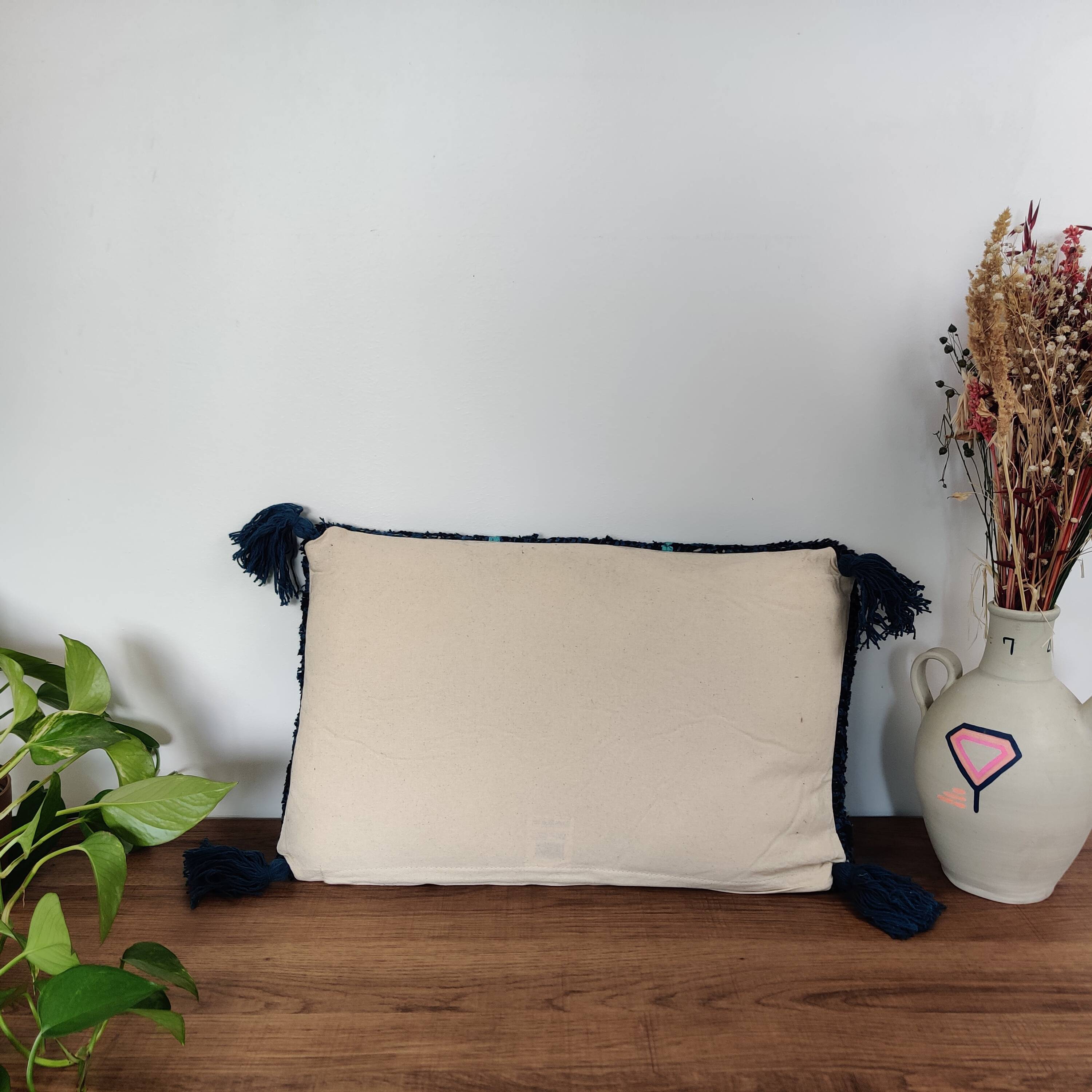 Berber style Azilal midnight blue cushion