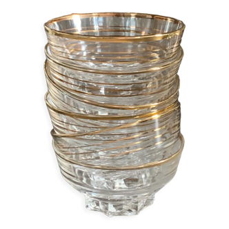 6 old glass champagne glasses