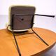 Chaise vintage années 50 en métal noir et tissu vert amande
