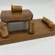 Vintage butter dish in wood, glass and bamboo – 1960s