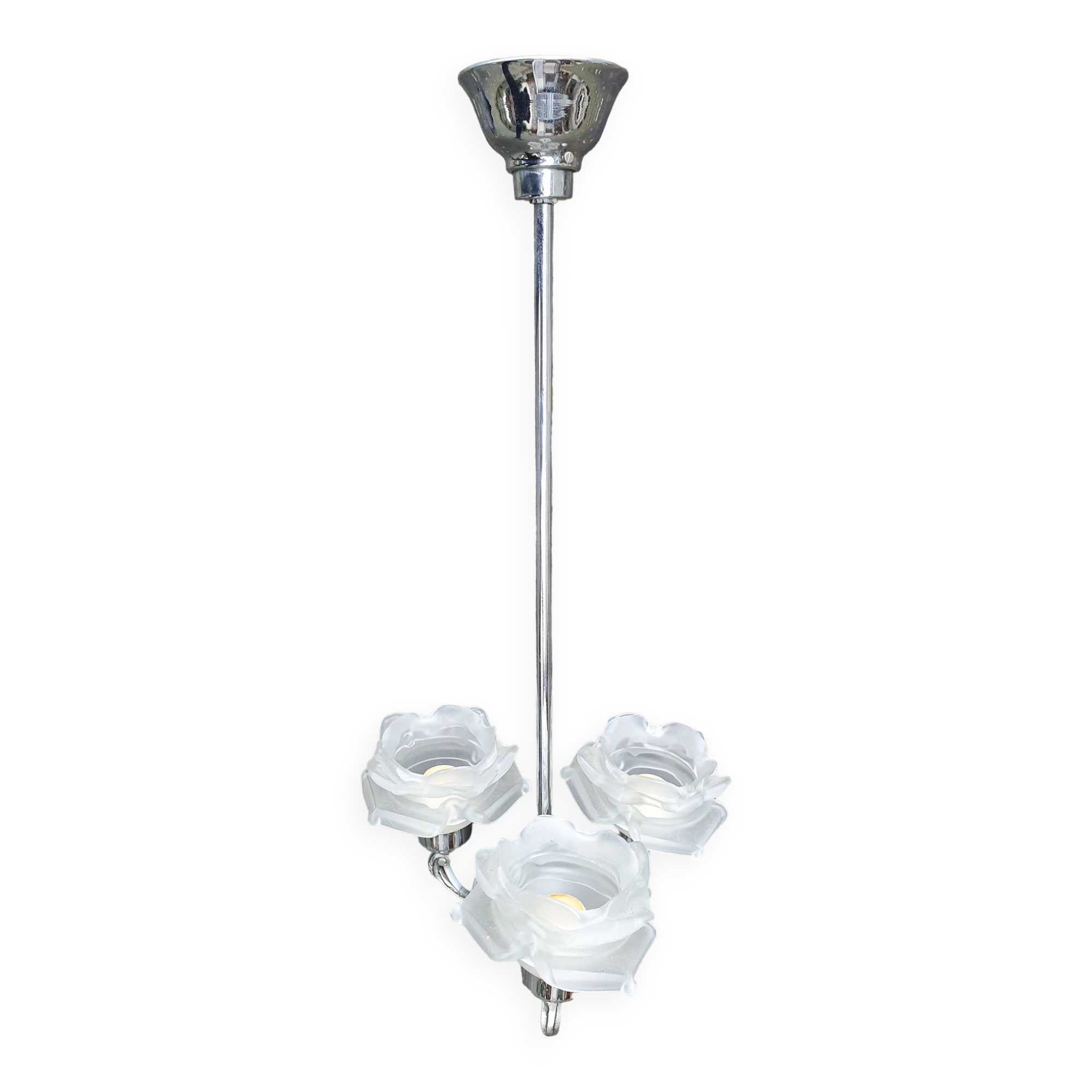Suspension chrome chandelier and Murano glass paste, 20s / 30s.