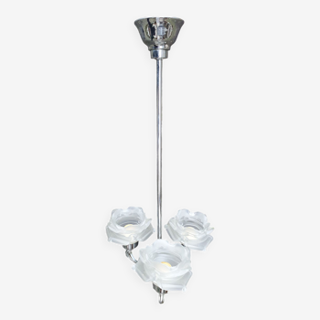 Suspension chrome chandelier and Murano glass paste, 20s / 30s.