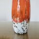 Orange "fat lava" ceramic vase, West Germany, 1970