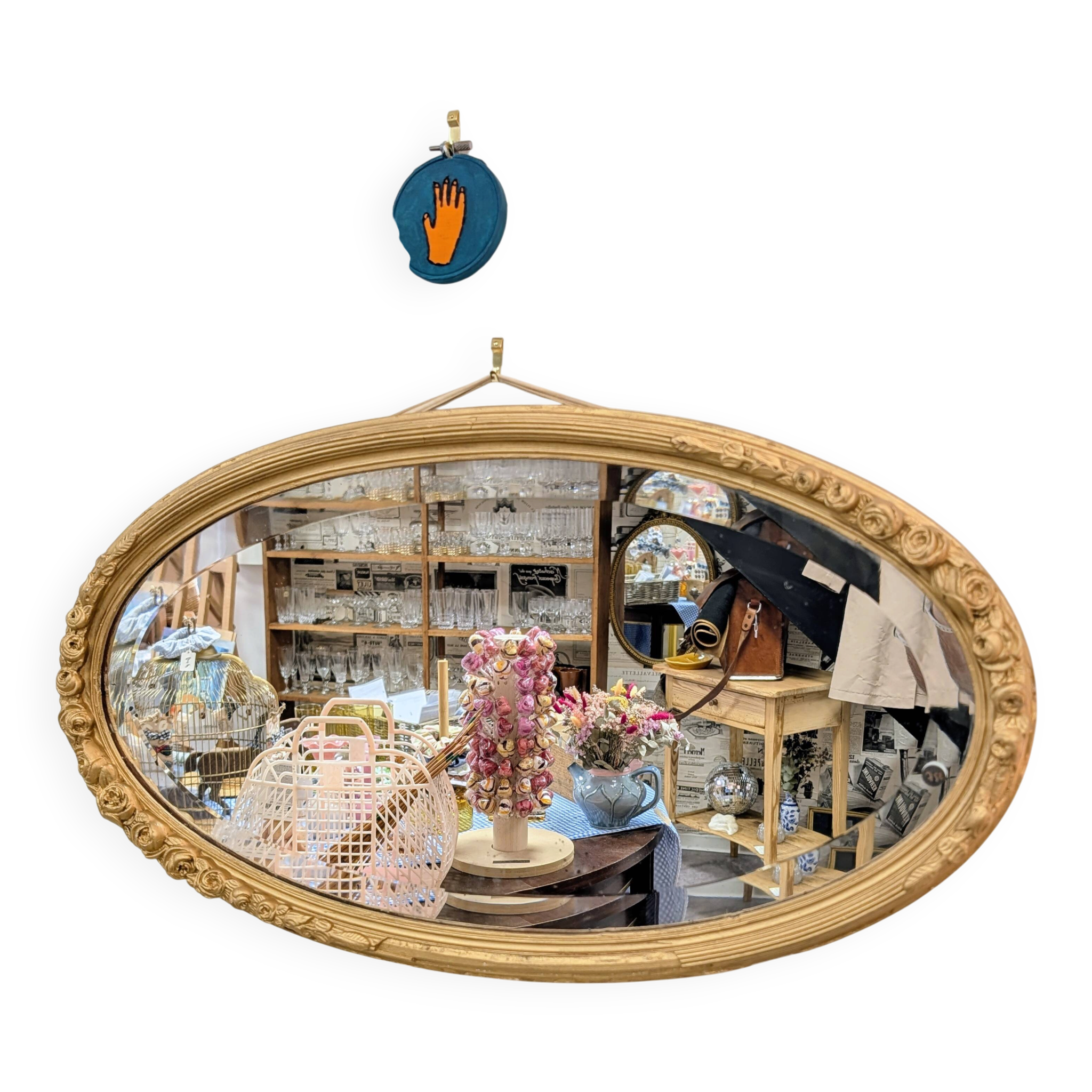 Baroque oval mirror
