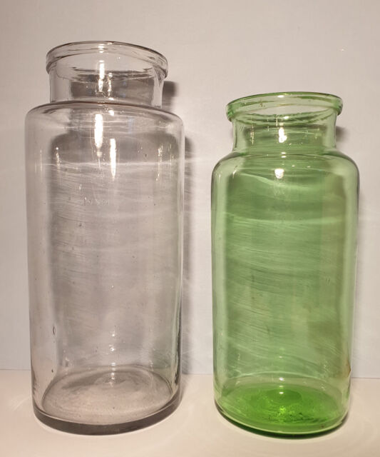 Large light glass vase, bubbled