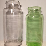 Large light glass vase, bubbled