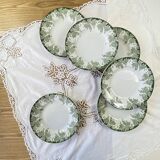 Set of 6 Saint Amand et Hamage ironstone dinner plates, Platane pattern