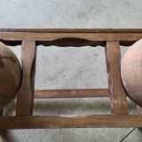 Old wooden jar holder with 3 clay jars