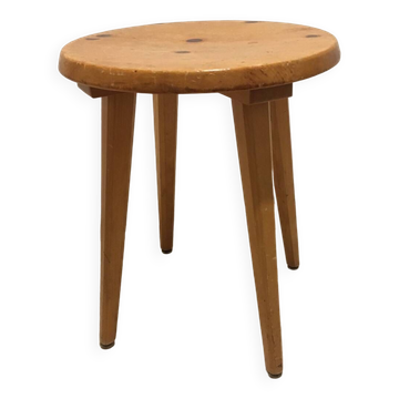 Round wooden stool