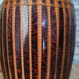 Vintage woven wicker vase 1970