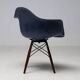 Indigo blue Charles Eames "PAW" armchair by Herman Miller, mid-century modern.