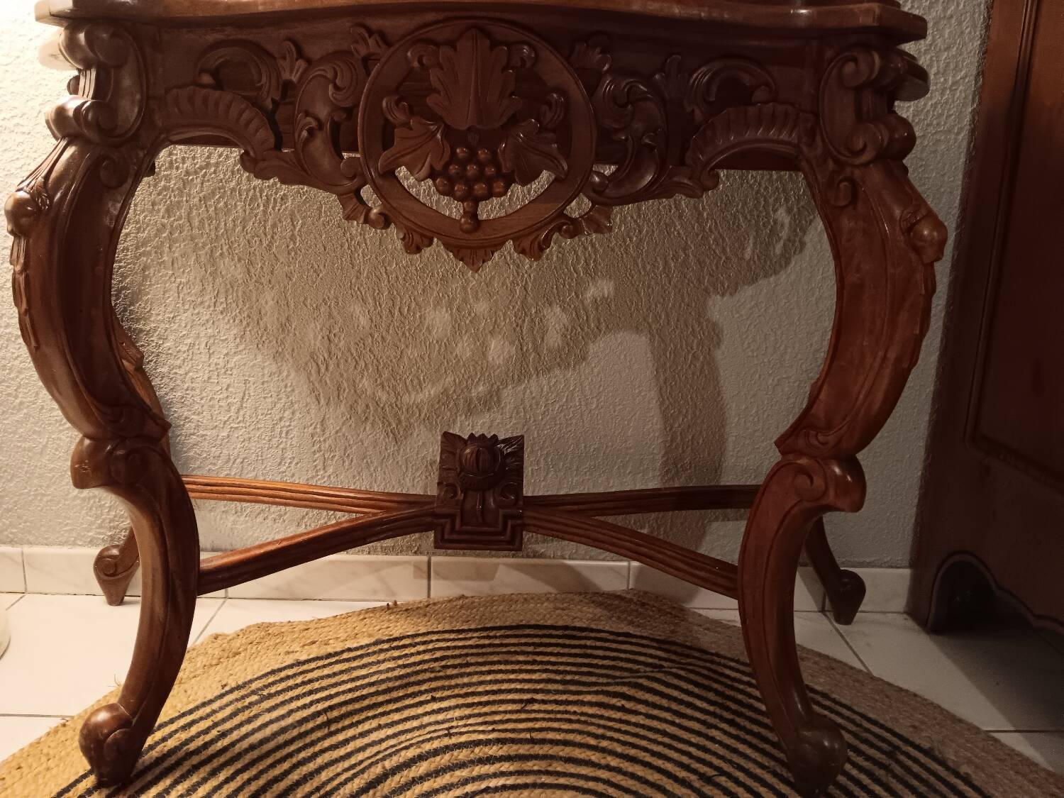 Carved wooden console