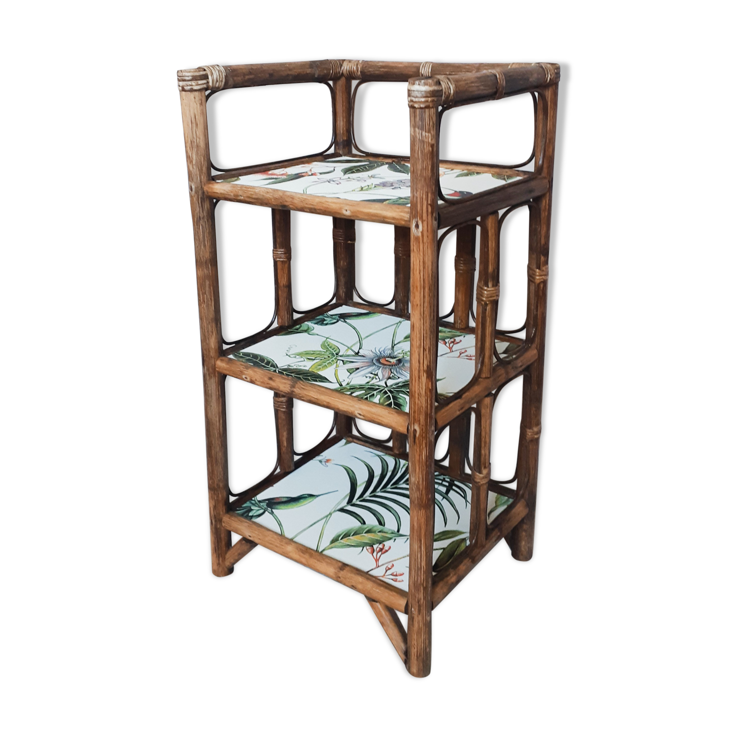 Restyled rattan shelf