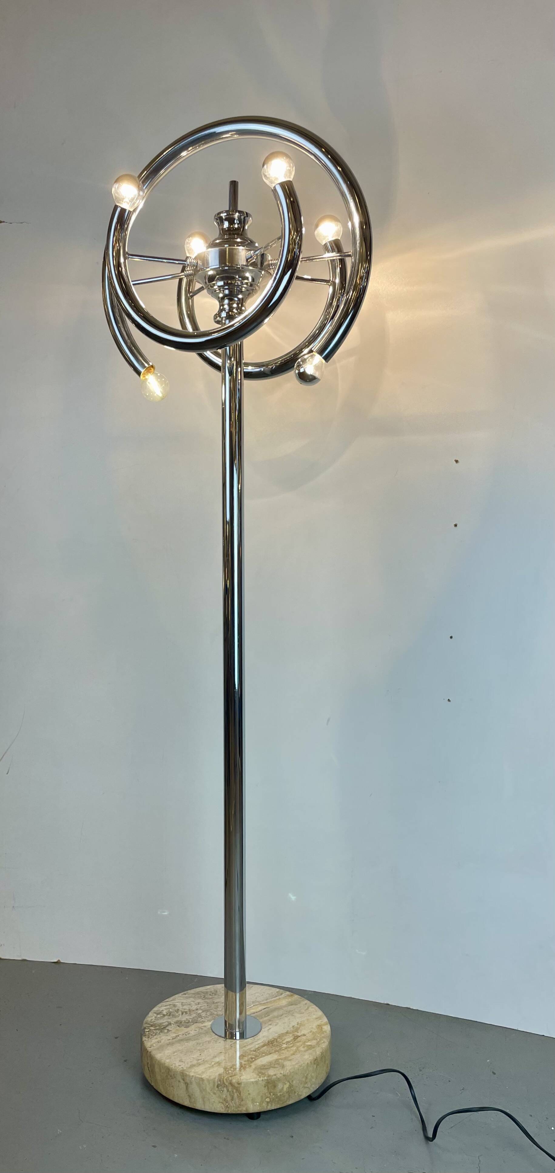 Space-Age Floor Lamp att. to Gaetano Sciolari, Italy, 1970s
