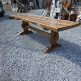 Solid oak monastery table, 243cm L
