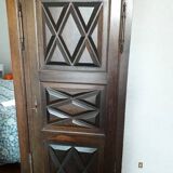 3-door walnut wardrobe with mirror
