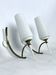 Mid-Century Italian pair of sconces in brass and opaline glass