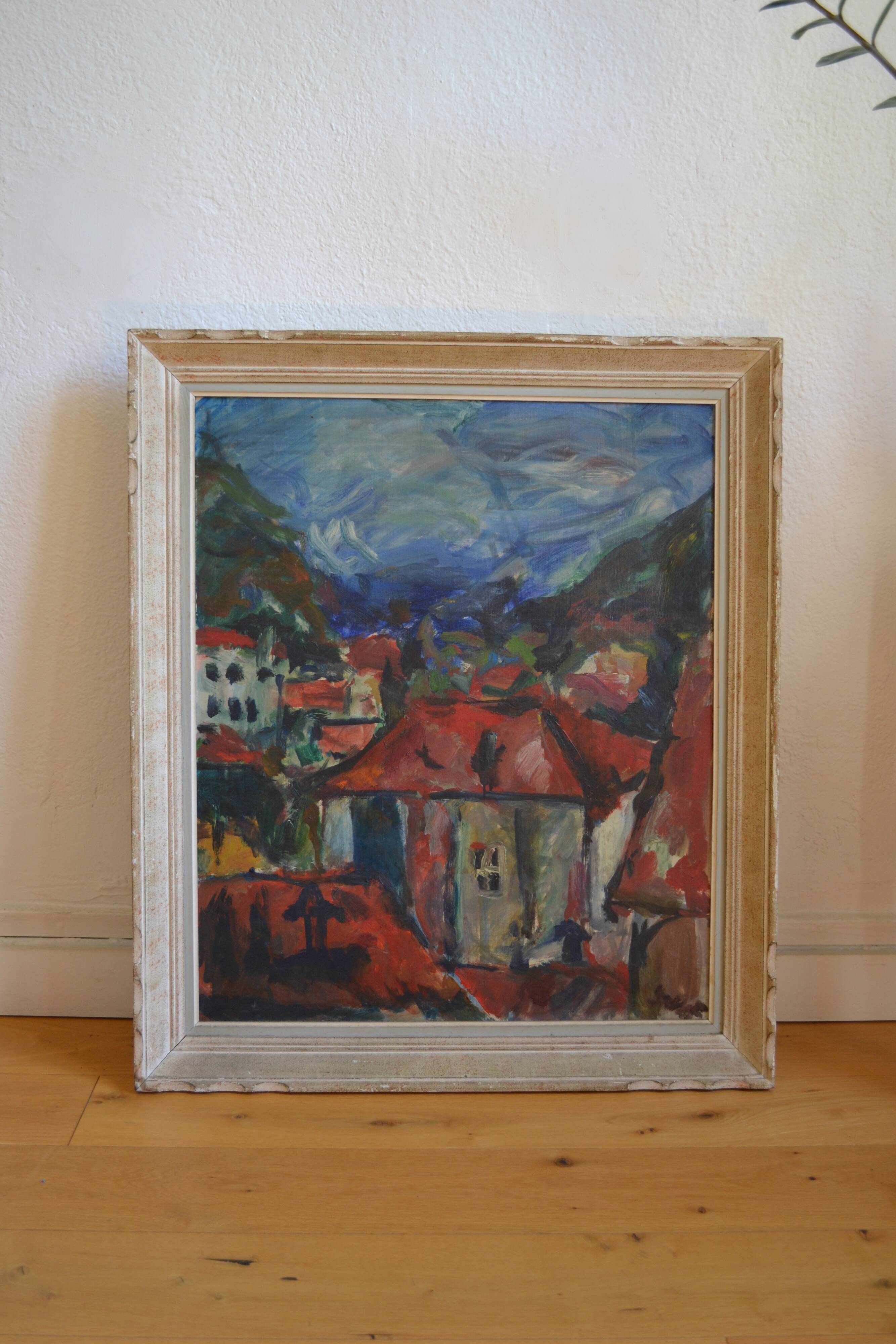 Georges Mathieu Yassef (1943-2024) landscape painting HST