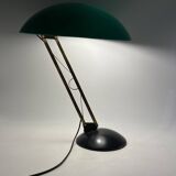 Lampe de table vintage verte et laiton, Italie 1960
