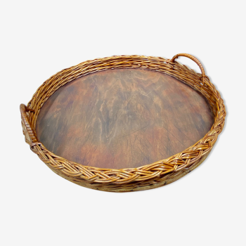 Rattan serving tray