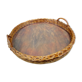 Rattan serving tray