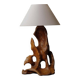 Sculptural lamp in solid olive wood – around 1970