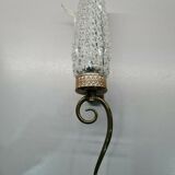 70s molded glass wall lamp