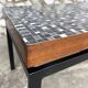 Mid-century teak coffee table with graphic motif, Germany 1950-60