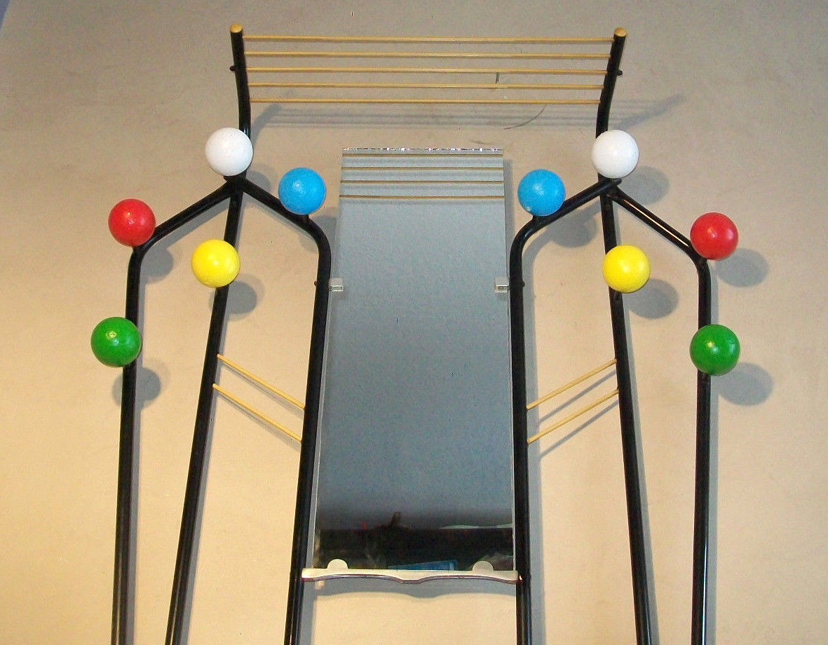 Mirror metal coat rack 10 wooden ball hook 50/60