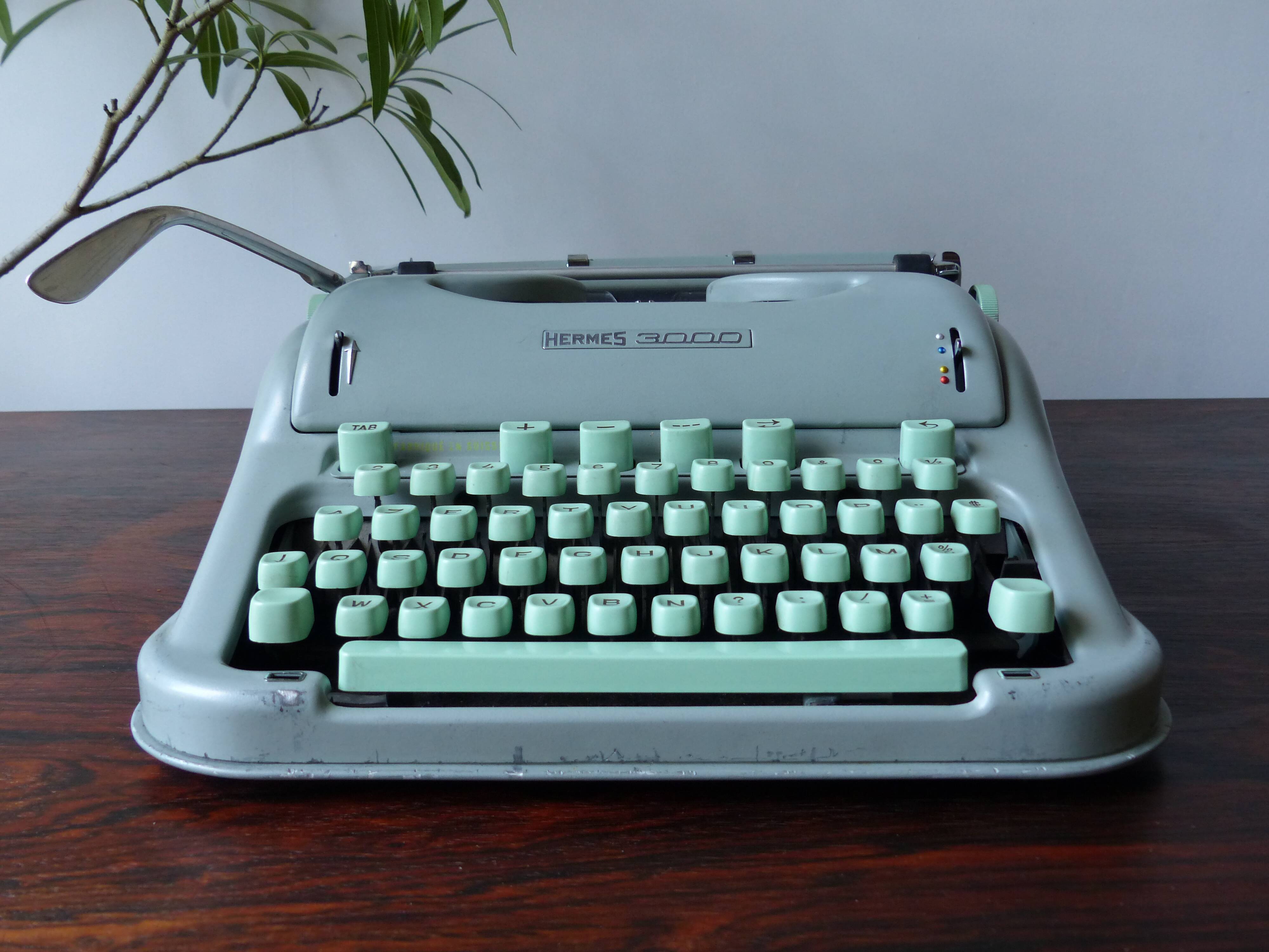 Mint green Hermes 3000 typewriter