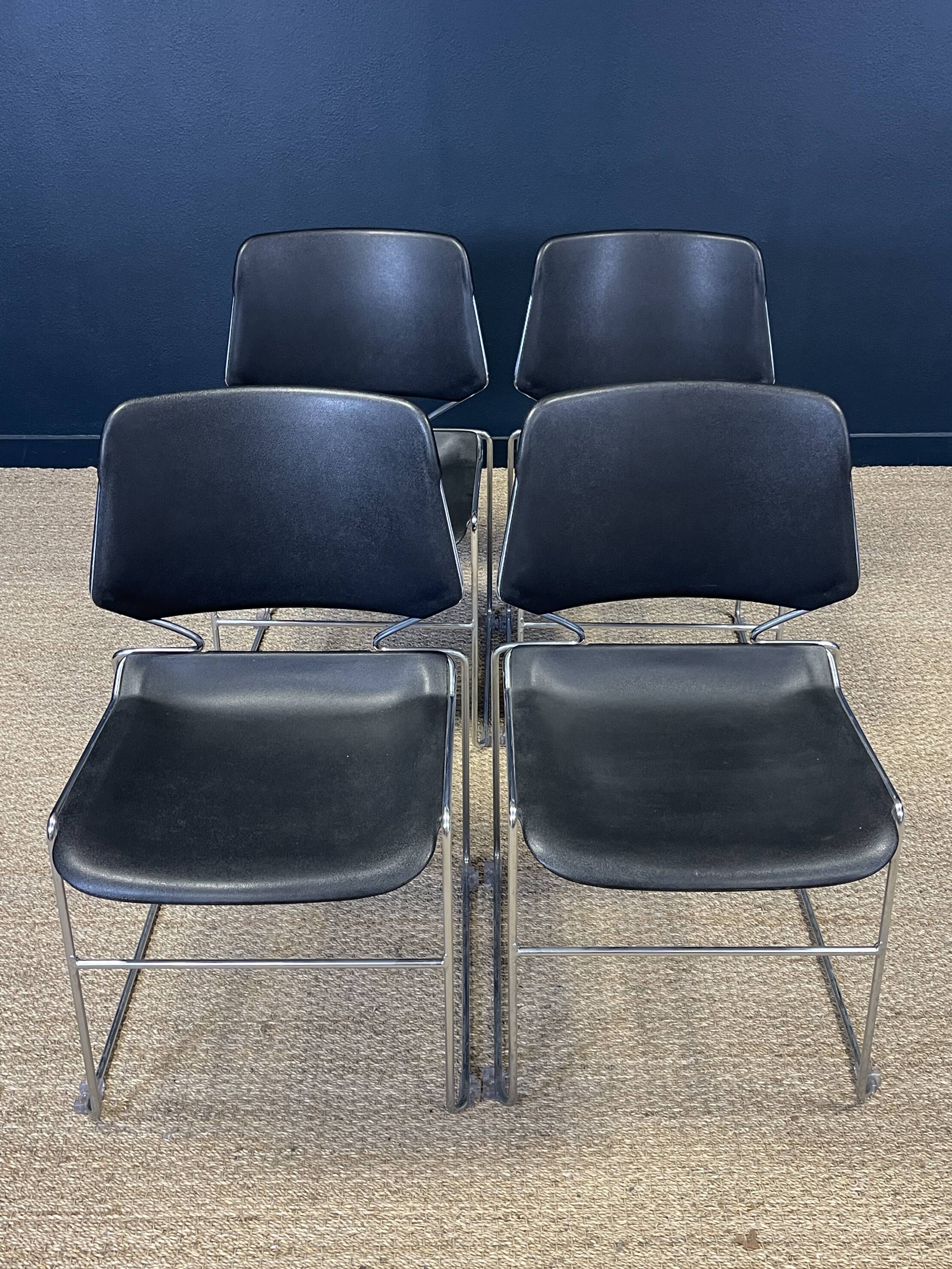 Set of 4 matrix chairs by tolleson for krueger 70s usa