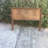 Vintage headboard with bedside tables