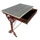 Antique French bistro table in cast iron and marble, 1900s.