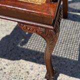 Set of 6 medallion armchairs in turned and carved wood from the late 19th century