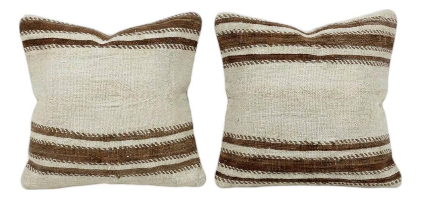 Set of 2 vintage kilim cushion covers 51x51 cm
