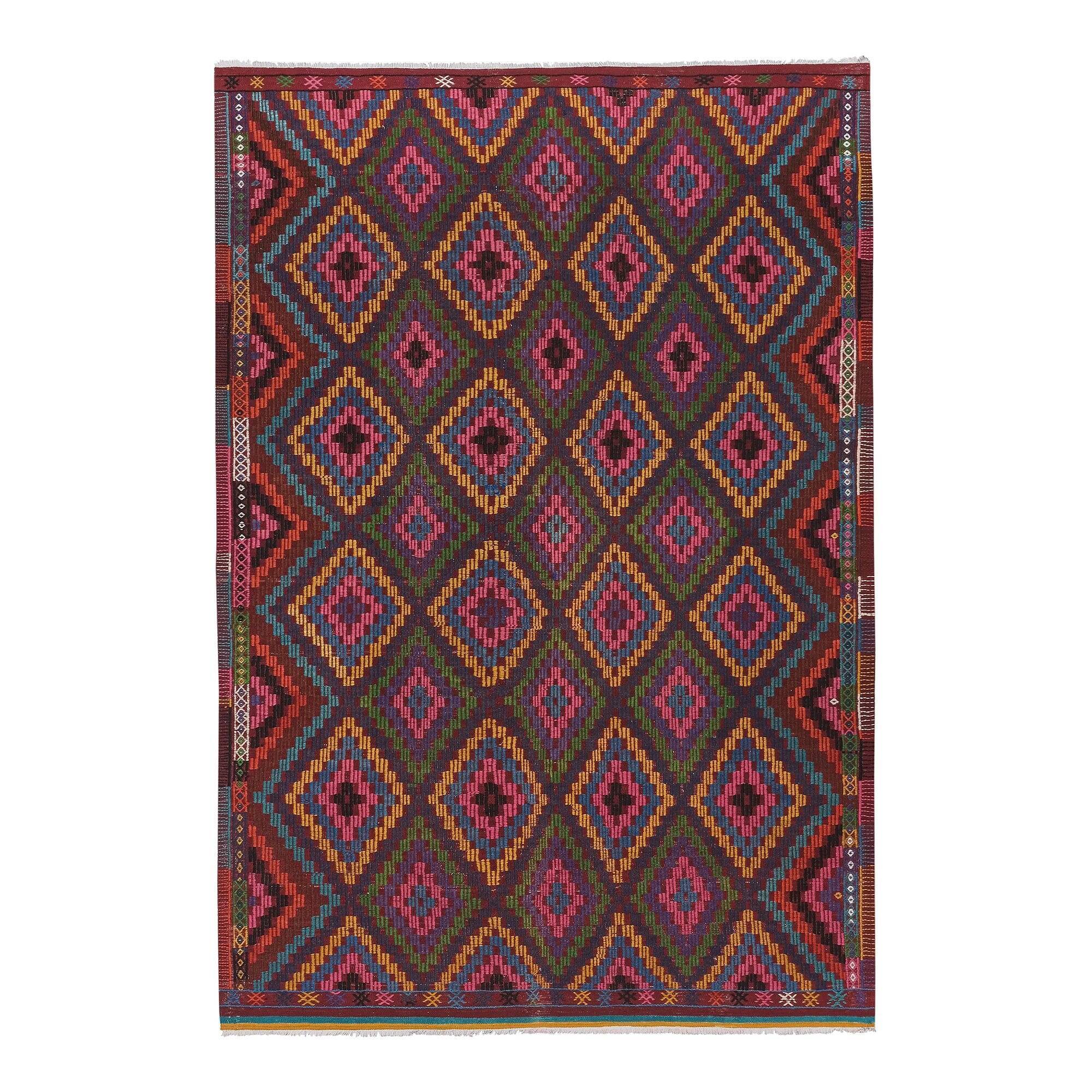 Vintage Turkish kilim, handwoven, 173x263 cm.