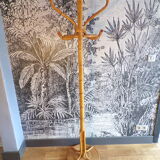 Portemanteau perroquet vintage en osier