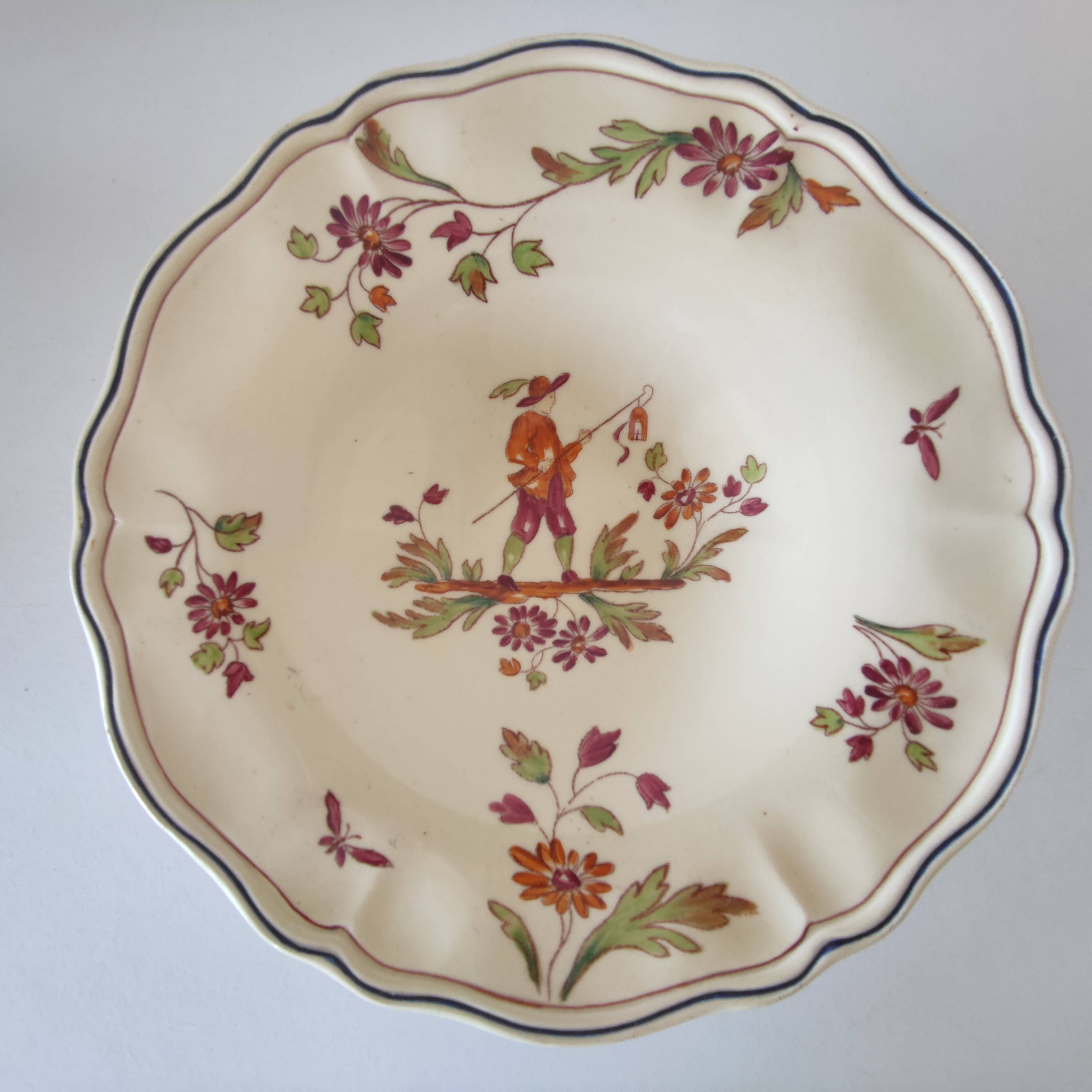 Lonchamp Earthenware Plate decorates Moustiers TBE