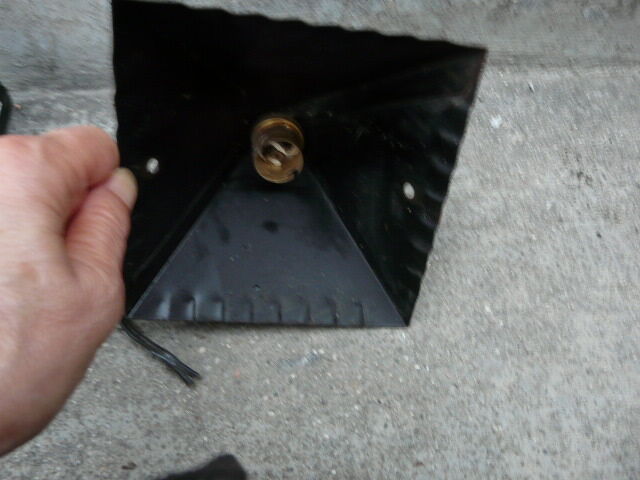 pair of wrought iron lanterns and granite glass