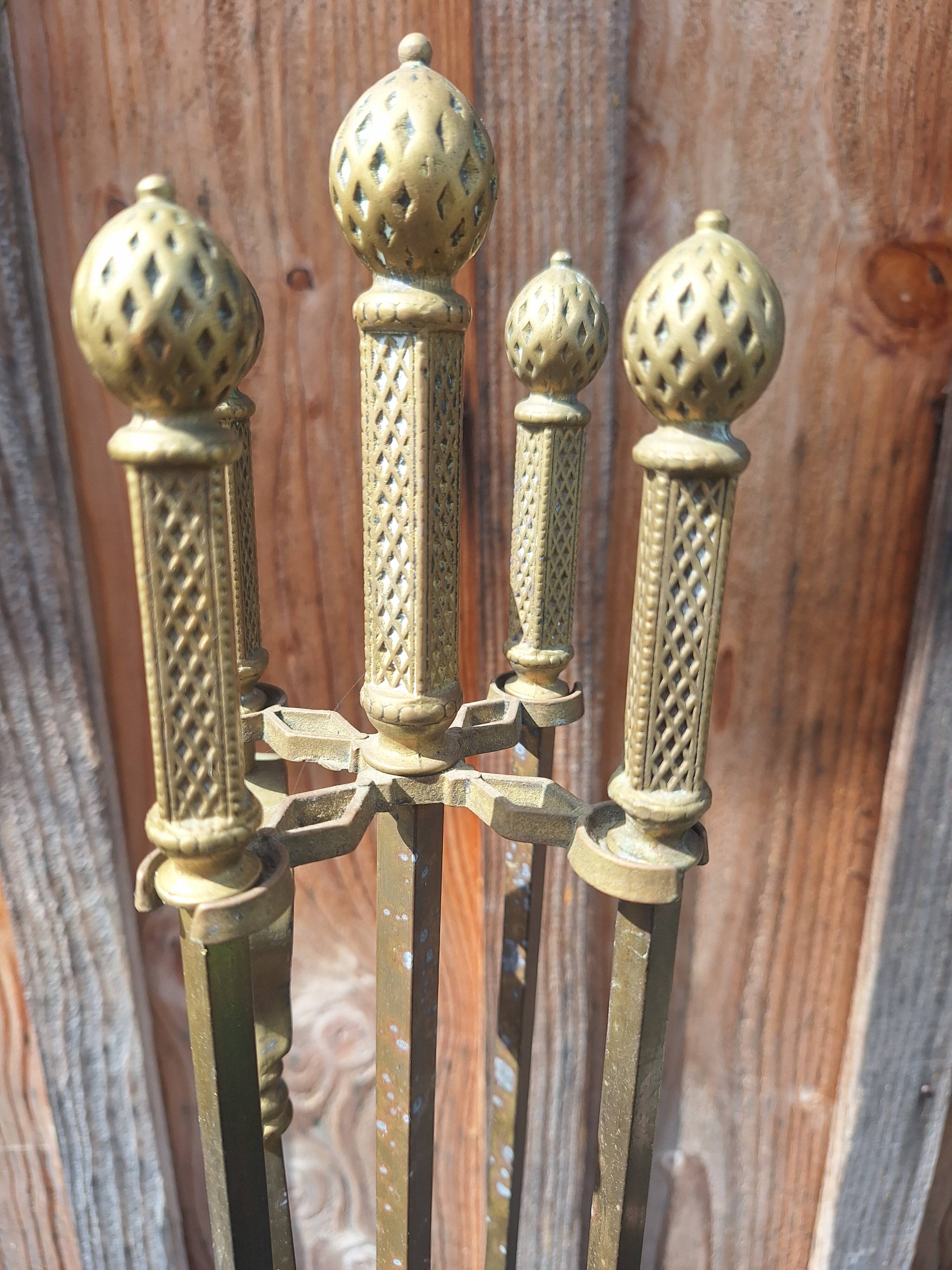 Art Deco Moorish Fireplace Tool Set 4 pieces