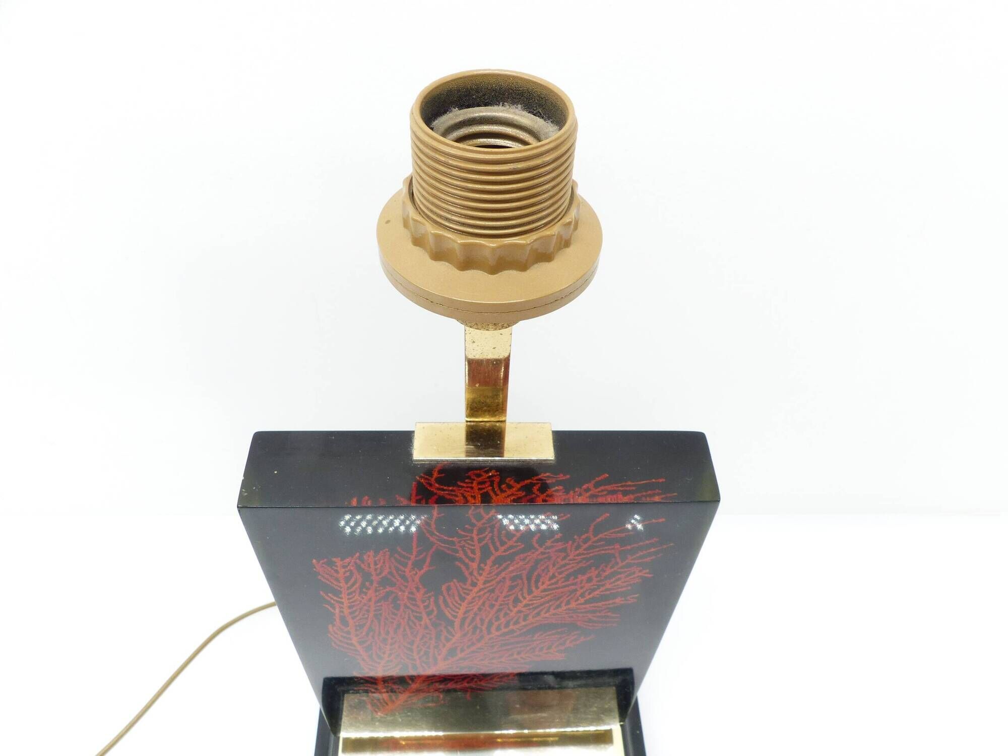 Maison Le Dauphin – “Caraïbes” lamp with gorgonia inclusion 1970-1980