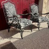 Paire de fauteuils fer forgé