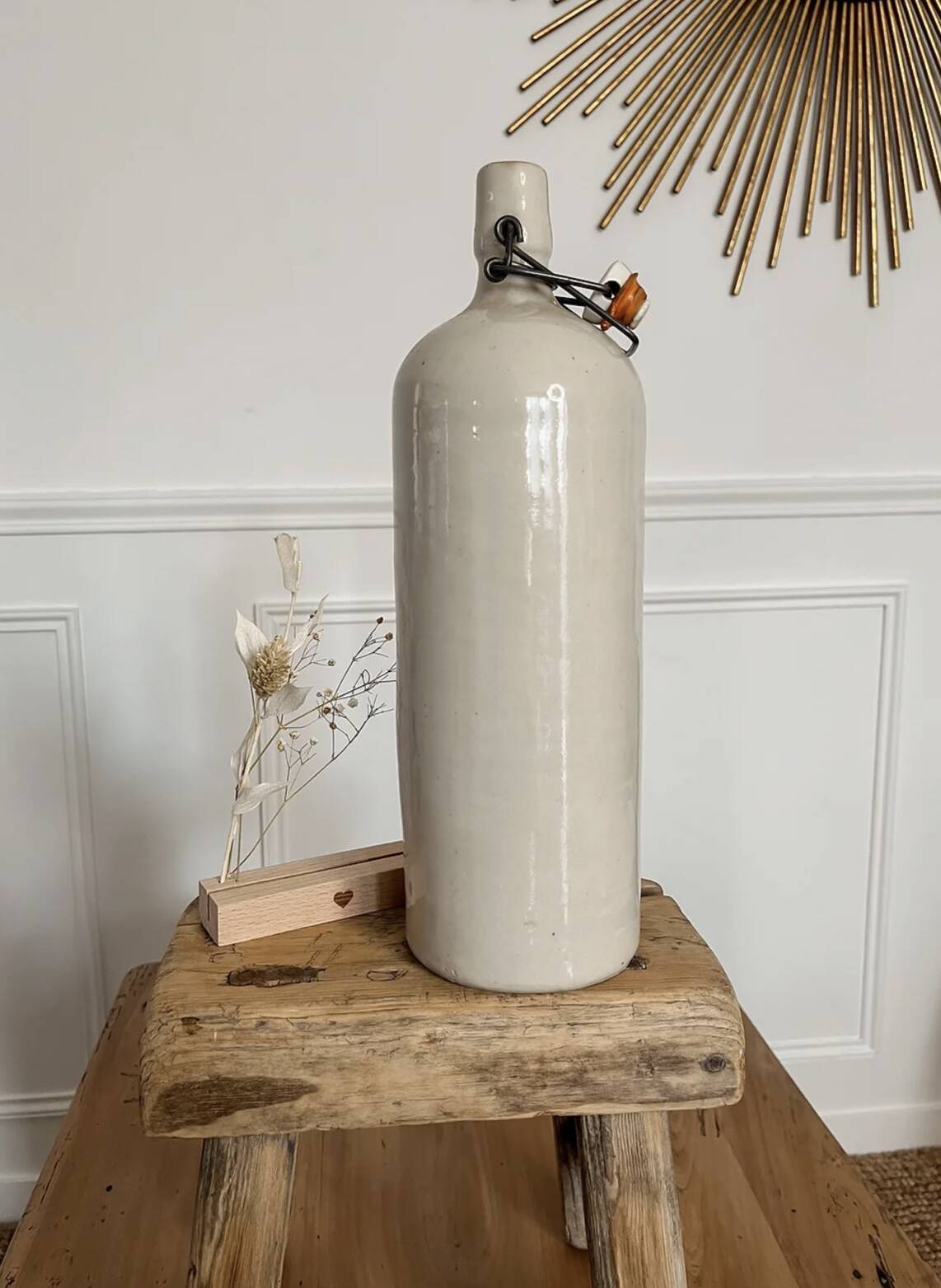Large stoneware bottle
