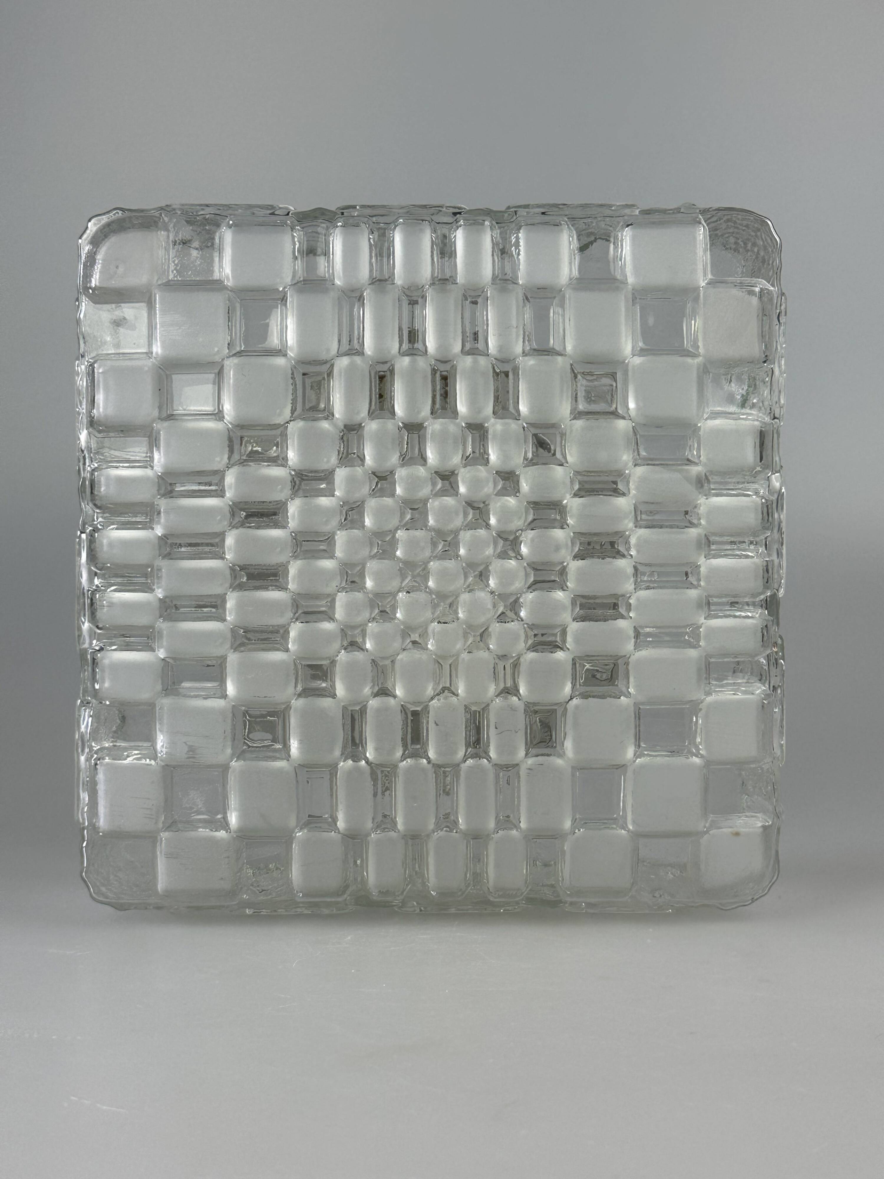 1960s 1970s Lamp Light Ceiling Flush Mount Glass German Design