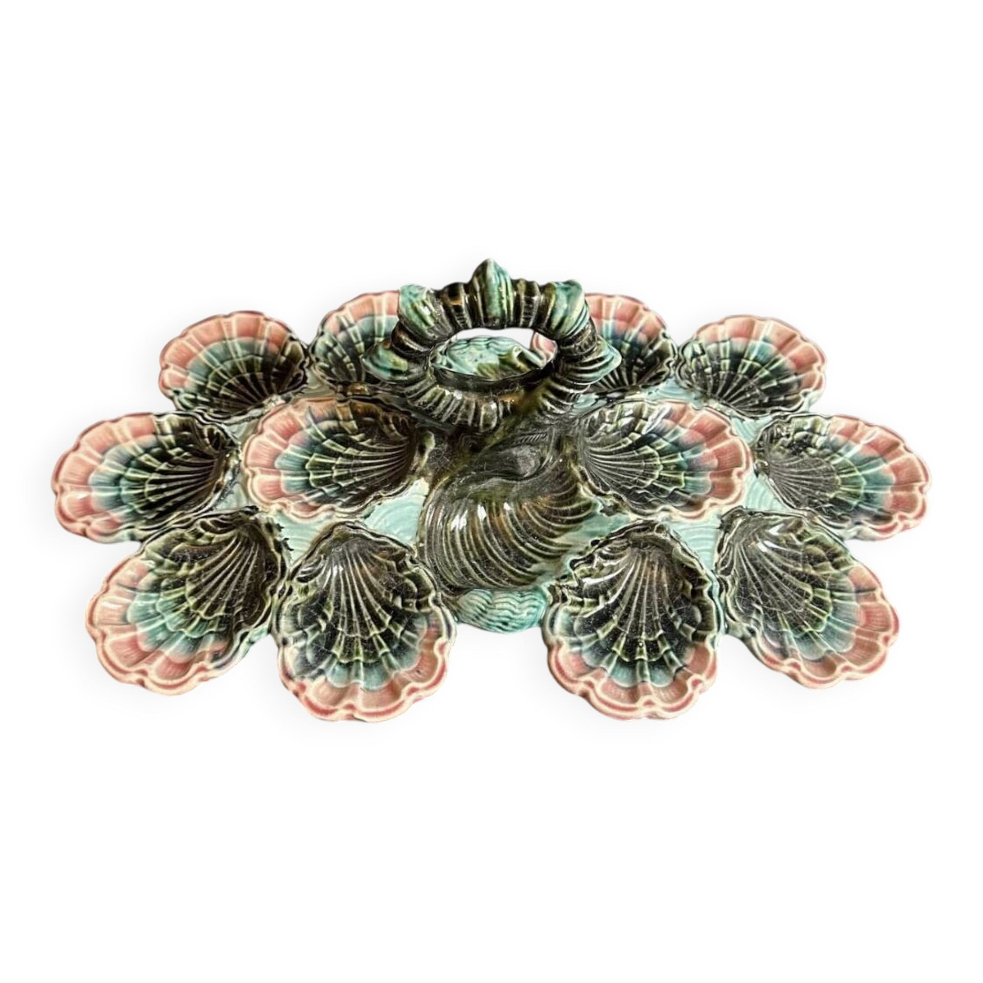 Majolica oyster plate