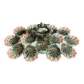 Majolica oyster plate