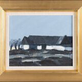 Swedish Oil on Canvas – “Farm Motif” by Bengt Hillgrund